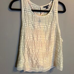 American Eagle Outfitters sleeveless cream/ coral tank top. Size XXL